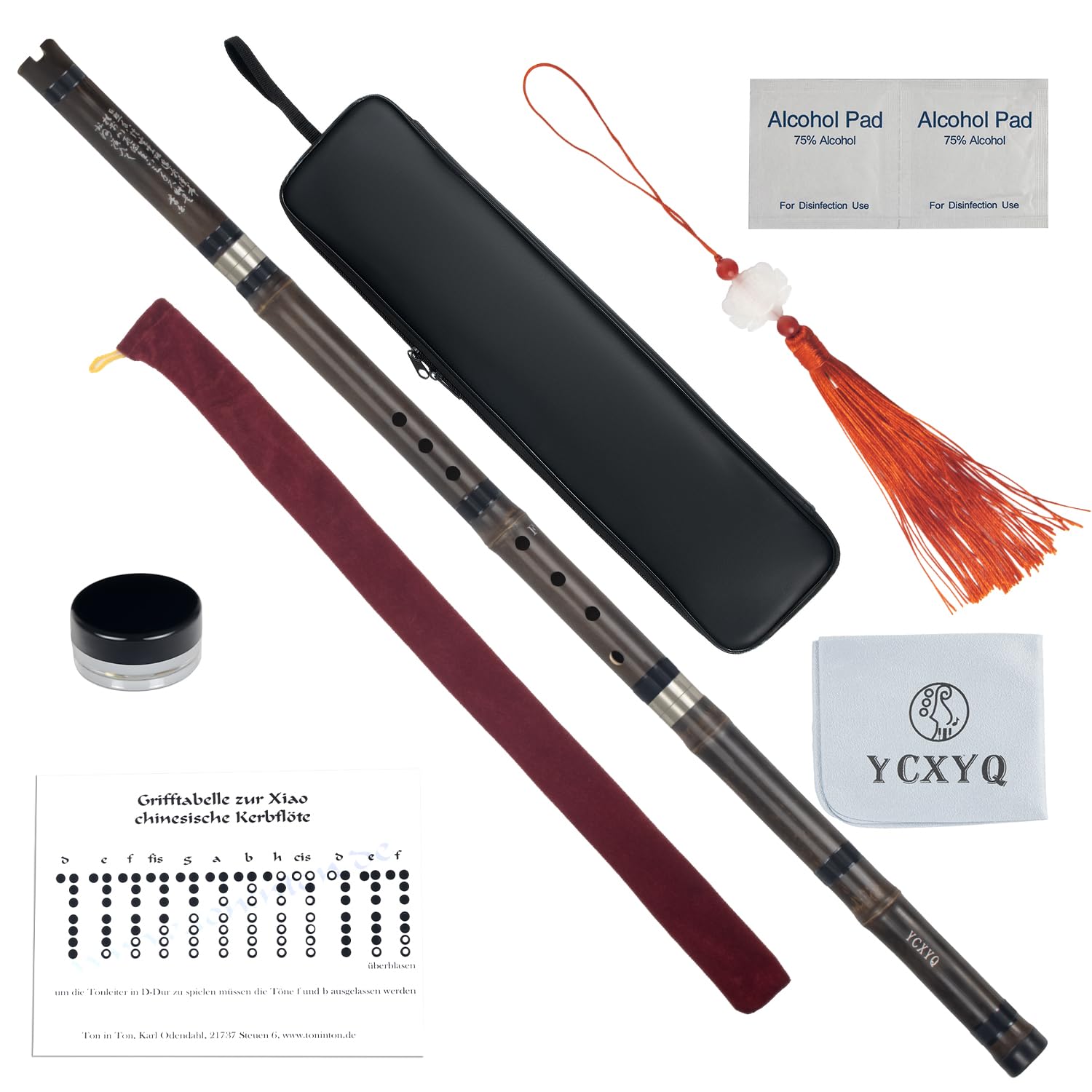 F-Taste: Bambus, Xiao, handgefertigt, professionell, 8 Löcher, vertikale Xiao-Flöte, violett, Bambus, Xiao, chinesisches traditionelles Musikinstrument, geeignet für Anfänger und Erwachsene