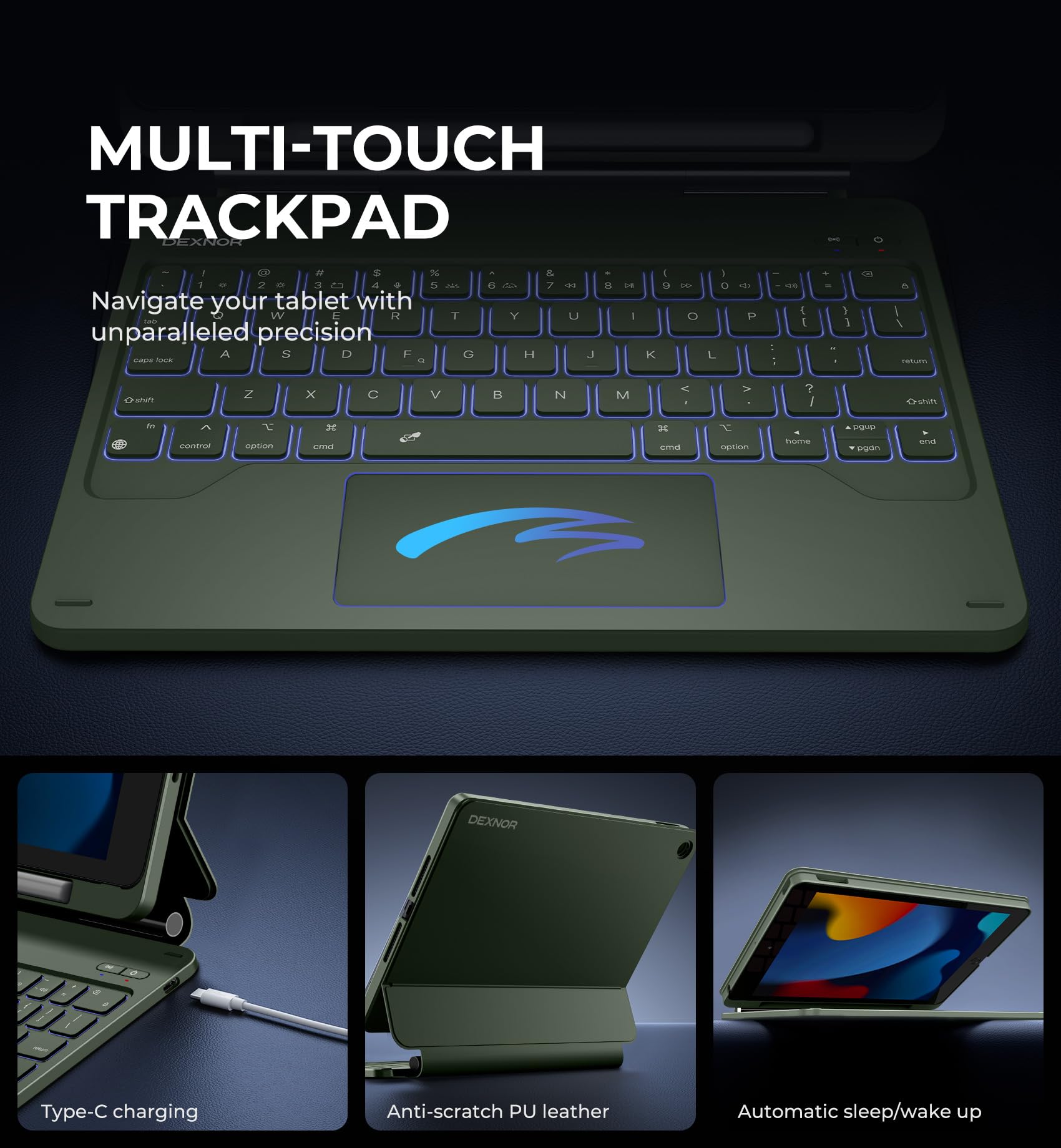Amazon.co.jp: Dexnor iPad 第9世代用ケース キーボード付き