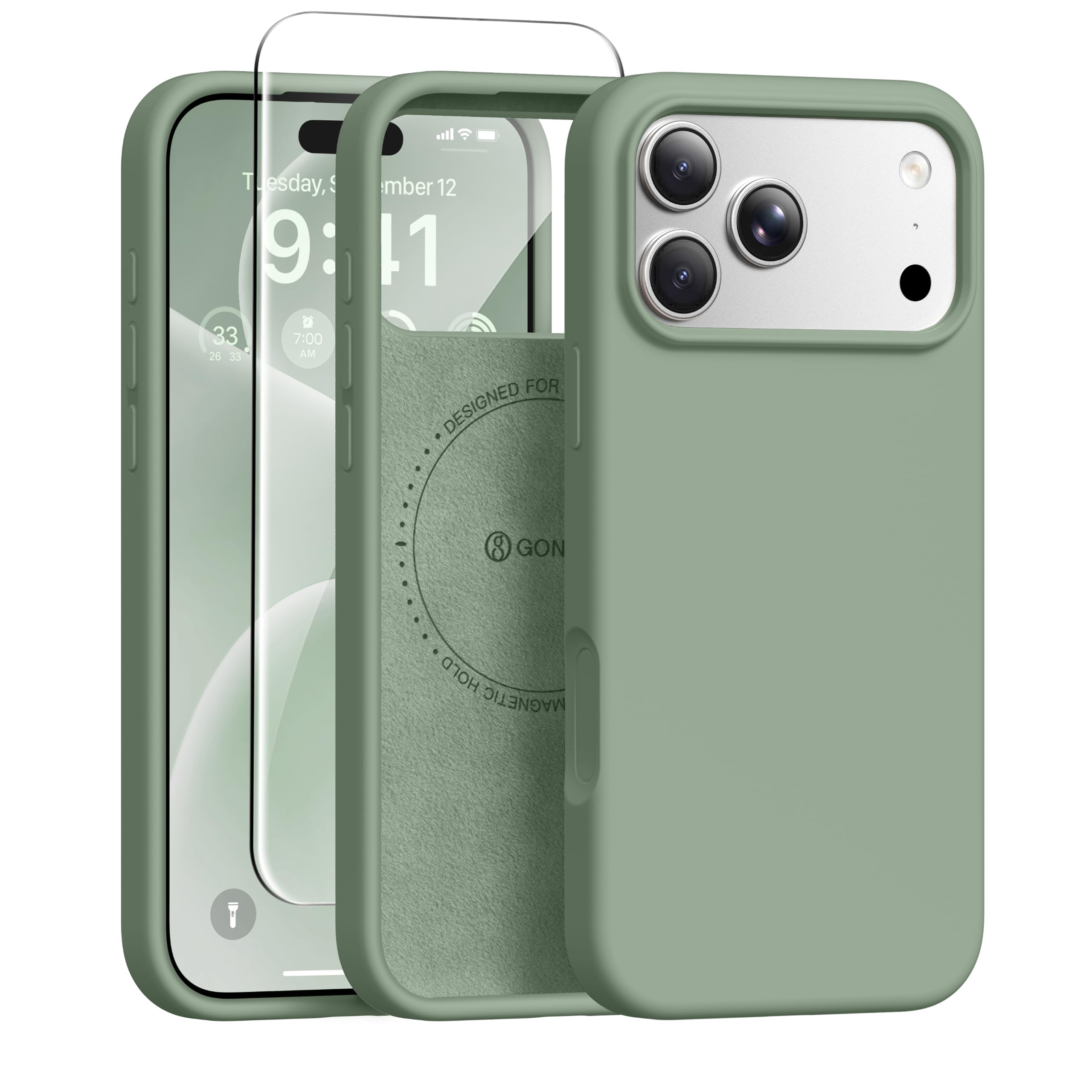 GONEZ for iPhone 18 Pro Case/iPhone 17 Pro Case, Light Green