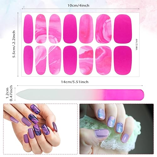 Miniatura 4 de Maitys 336 piezas de 24 hojas de tiras de esmalte de uñas de envoltura completa pegatinas tiras de uñas de gel autoadhesivas calcomanías de arte con