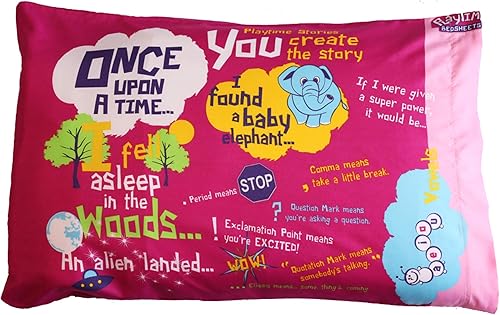 playtime edventures - Funda de almohada rosa de cuentos  Juega, aprende y duerme  Súper divertida para niños y adolescentes  Más de 20 mensajes