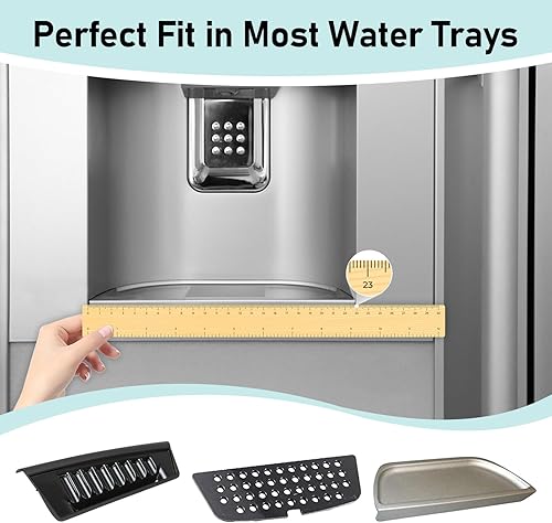Miniatura 7 de LOPNUR Bandeja de goteo para refrigerador  9 x 3.1 pulgadas, paquete de 2 recipientes de goteo para refrigerador para bandeja de agua  Mini bandeja
