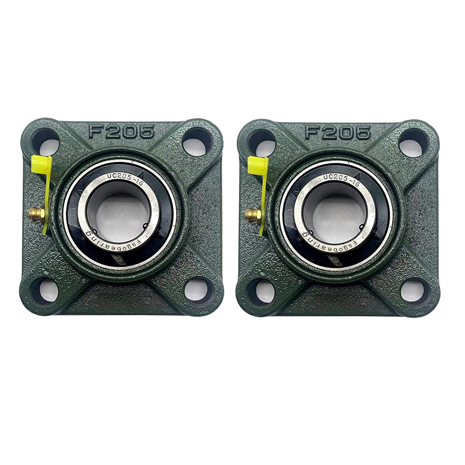 Handdo 2Pcs UCF205-16 Pillow Block Bearing 1 Inch Bore Pillow Block Bearings Bearing Steel 4 Bolt Pillow Block Flange Bearing Self Alignment