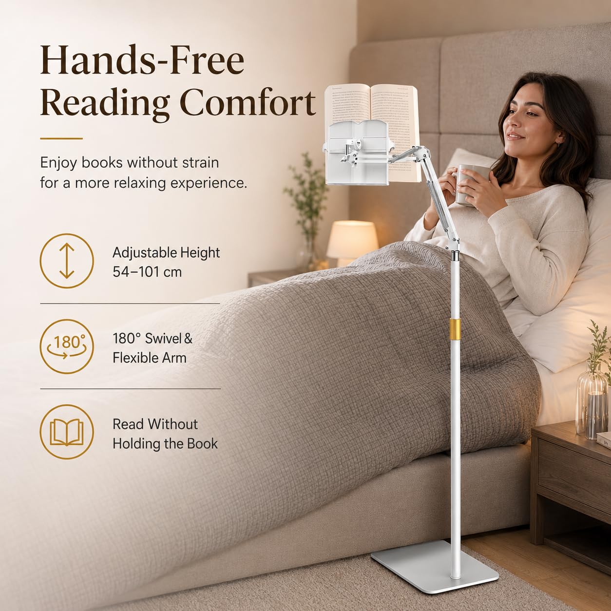Supporto regolabile per libri di rotolamento, supporto per tablet da