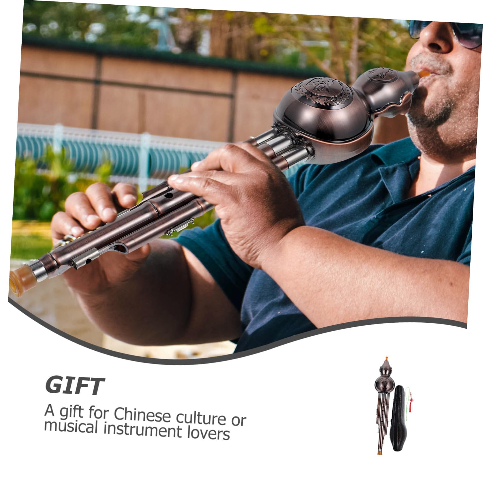 TOYANDONA Flauta De Cucurbita China En Latón Nudo Chino Diseño Tradicional Instrumento Musical Étnico Para Interpretación y Práctica