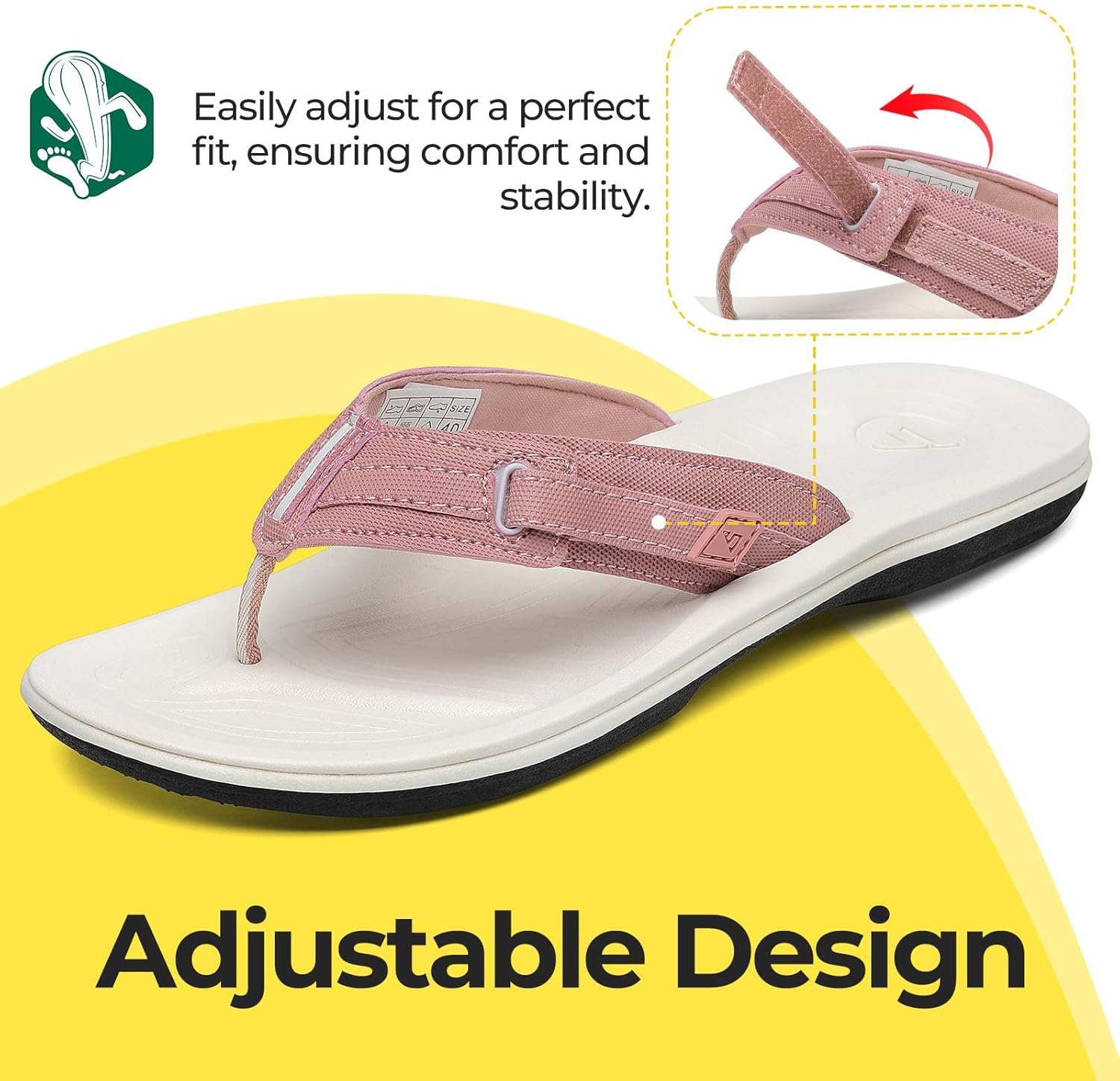 SAGUARO Flip Flops Damen Bequem Rutschfest Zehentrenner Gr.36-42 - Image 2