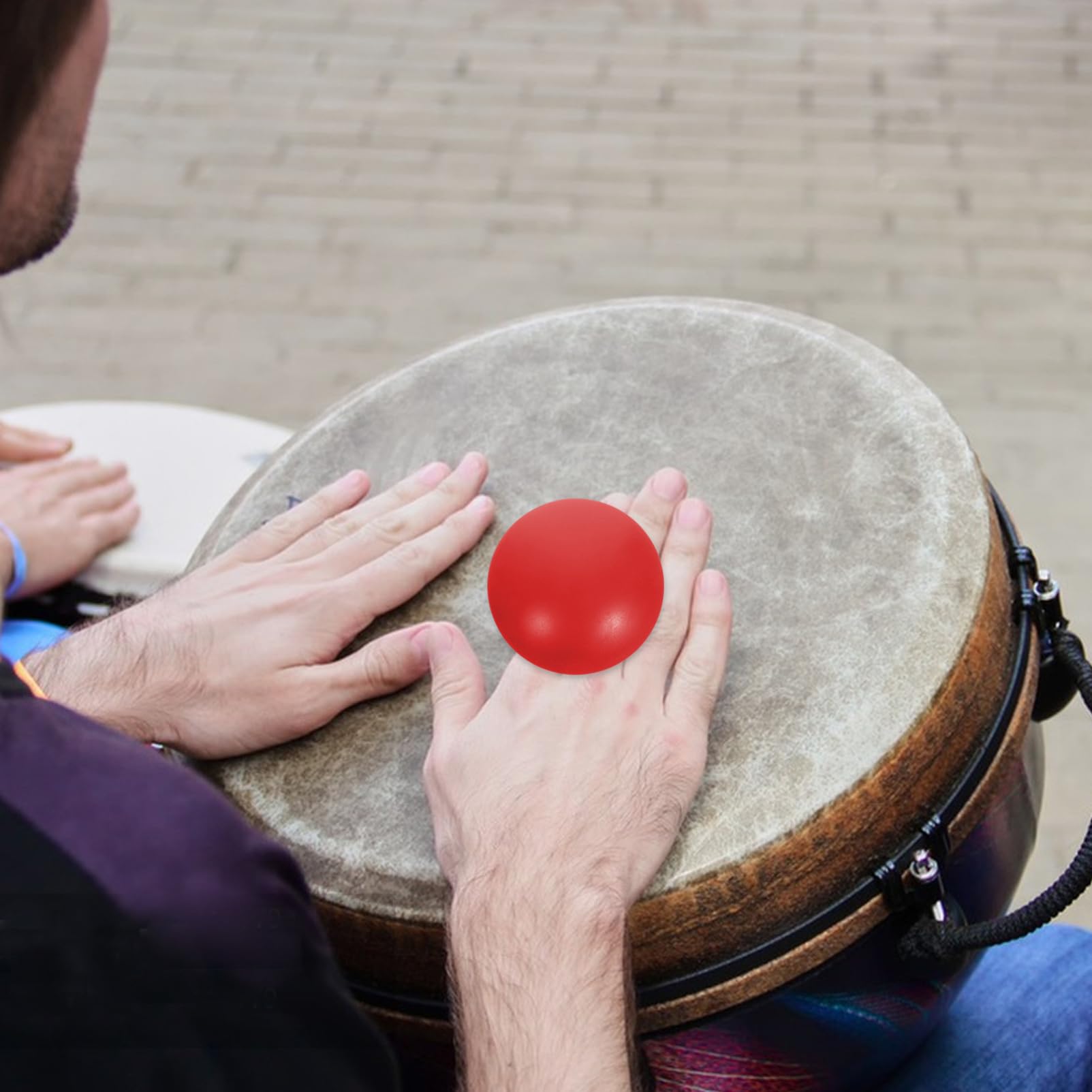 ERINGOGO Leichter Kunststoff Finger Shaker in Rot mit Sandfüllung zur Sinne Afrikanisches Trommelzubehör für Zuhause und Kindergarten