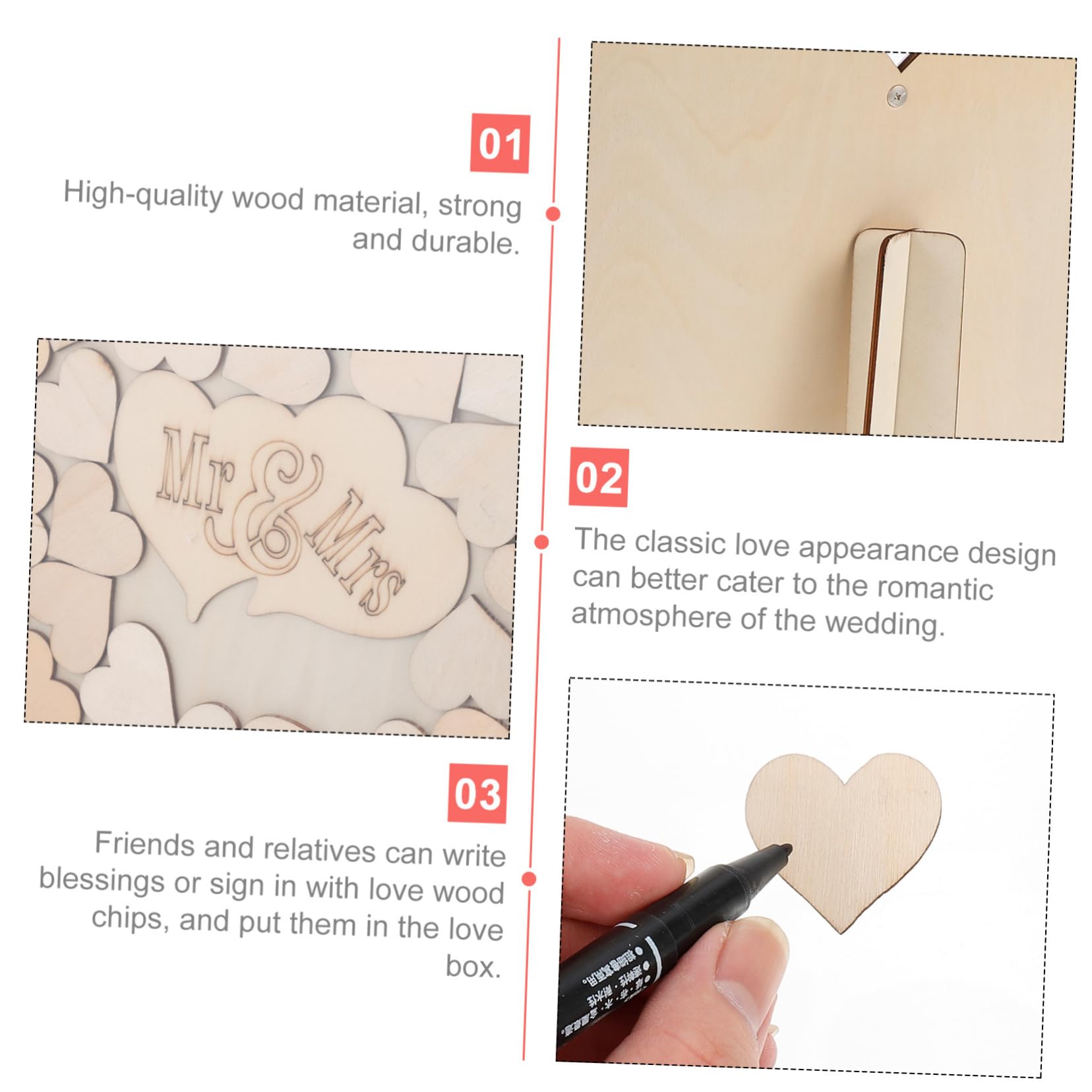 Herzförmiges DIY Gästebuch aus Holz für Hochzeiten Gästebuch-Alternative zum Aufsteller Rustikales Hochzeitsgeschenk zum Befüllen mit Wünschen