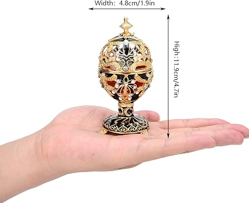 Miniatura 3 de QIFU Caja decorativa esmaltada estilo huevo de Pascua con bisagras, coleccionables rusos clásicos, regalo único para el día de Pascua