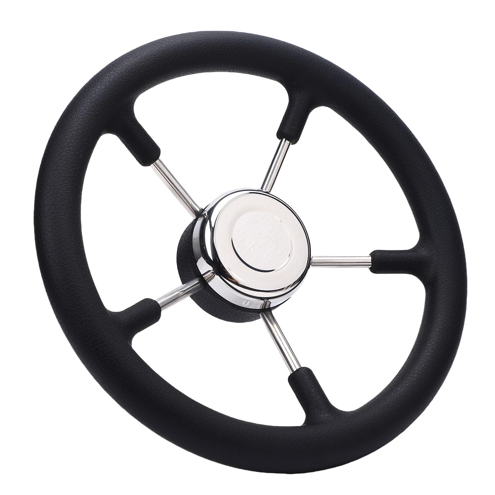 Dioche Volant de Bateau en Acier Inoxydable à 5 Rayons, 13 Pouces, avec Poignée Antidérapante en Mousse PU, pour Yacht, Hors-bord, Ponton