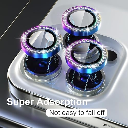 Miniatura 6 de Misea Protector de lente de cámara compatible con iPhone 15 ProiPhone 15 Pro Max, protector de lente de cámara de vidrio templado 9H, protector de