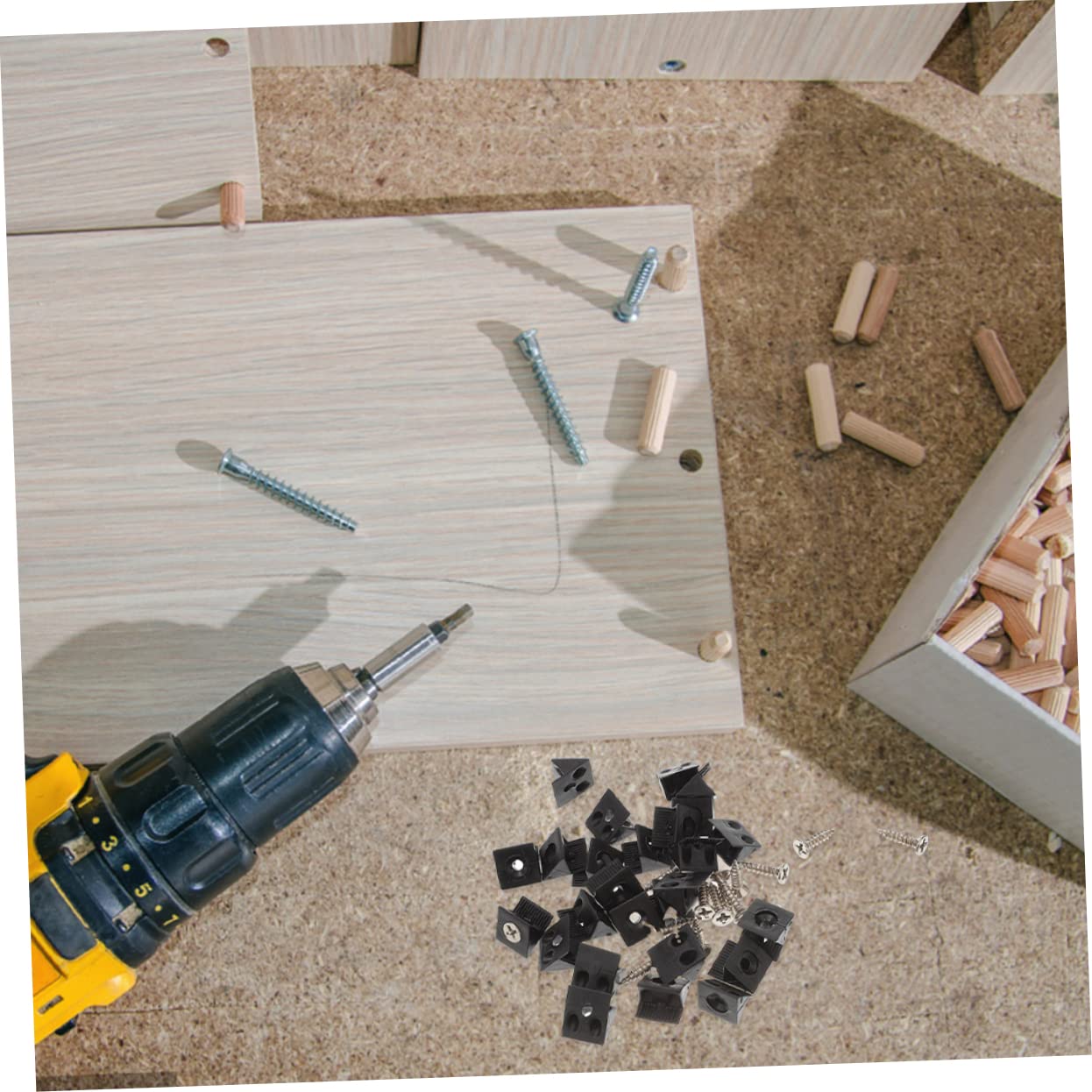 HOMSFOU Strong Plastic Furniture Reinforcement 106pcs Drawer Wedge for Sagging Cabinet