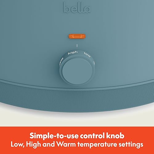 Miniatura 3 de bella Olla de cocción lenta manual de 6.0 cuartos de galón, revestimiento antiadherente de cerámica, 3 ajustes de temperatura, olla de cerámica apta