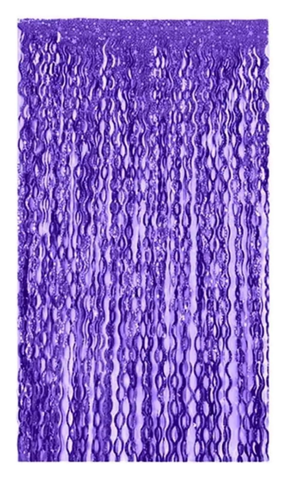 Sfondo con festoni per Feste, Fondale Tenda Frange Metalliche Orpello Multicolor 5/10 pz(Purple,5pcs)