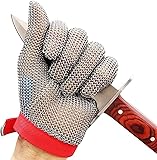 Arbeitssicherheit Schnittschutzhandschuhe, schnittfeste Handschuhe, Kettenhemdhandschuhe aus Edelstahl, , Angeln, Holzbearbeitung, Metzger, schnittfeste Sicherheitsarbeitshandschuhe, 2 Stück(XL)