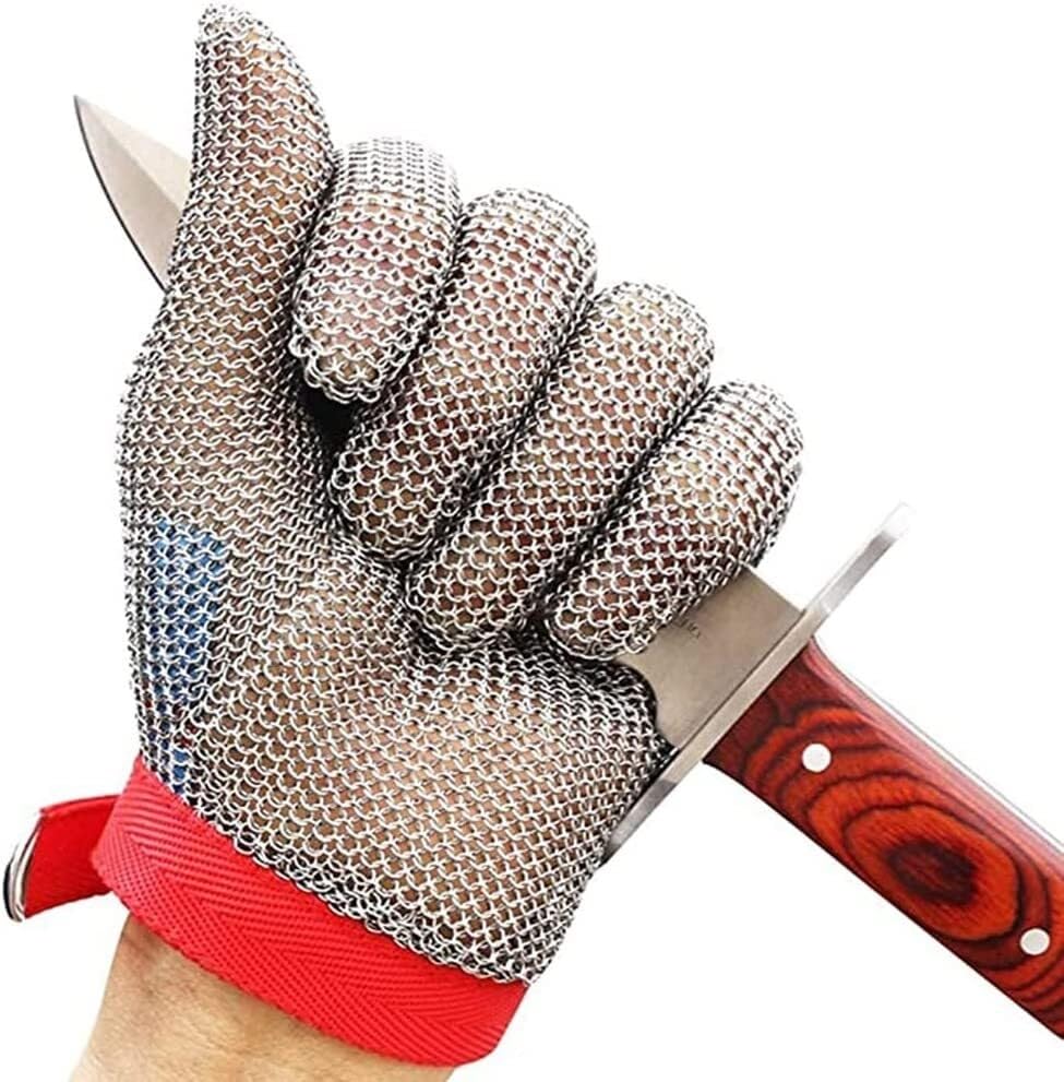 Guantes anticorte de acero inoxidable para cocinar, pescar y trabajos de carpintería en talla S