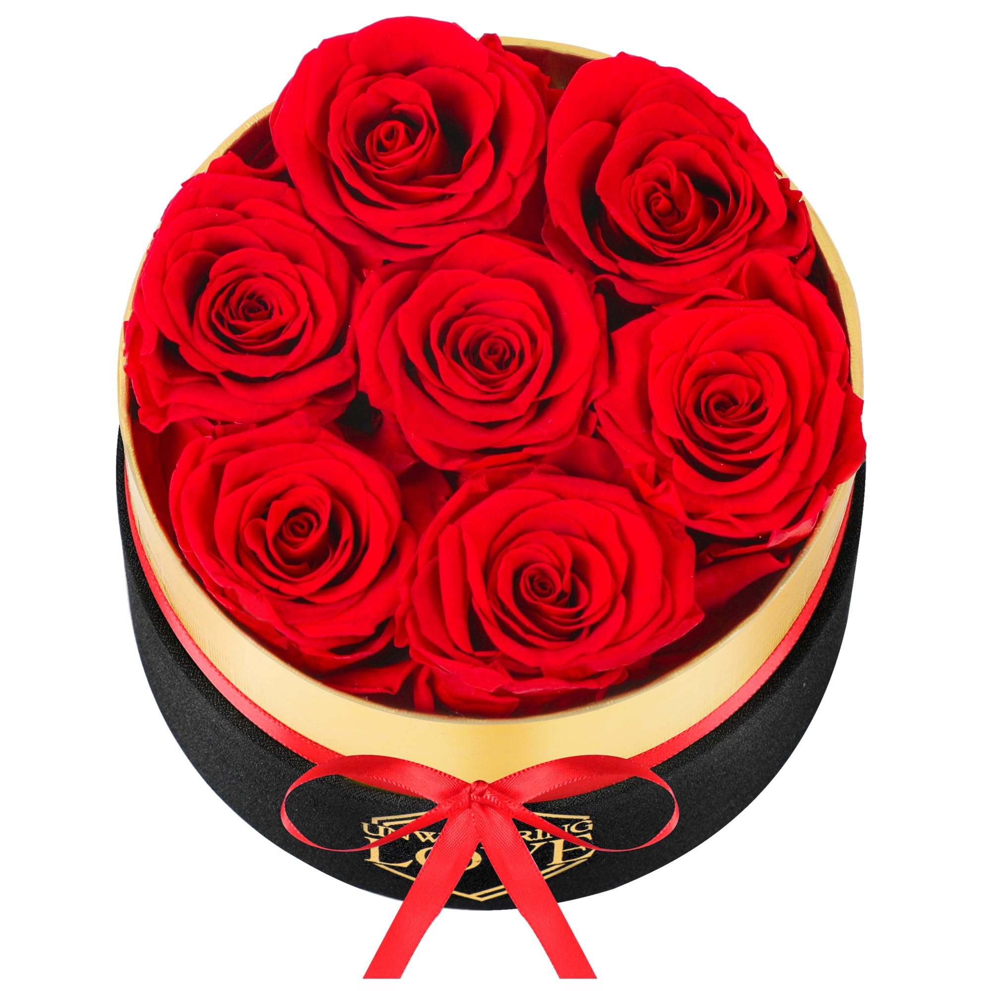 Valentines Gift for Her Red 7Pcs Eternal Preserved Roses Flowers in a Box Mothers Day Anniversary Birthday Gifts for Mom Women