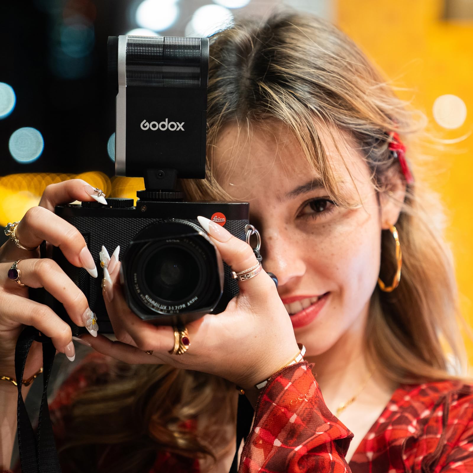 GODOX iA32 Mini Flash de Cámara, Flash de Zapatos Calientes con Salida de Potencia de 8 Niveles, 490 Flashes de Potencia Completa, Control óptico S1/S2, Zapata de Contacto único