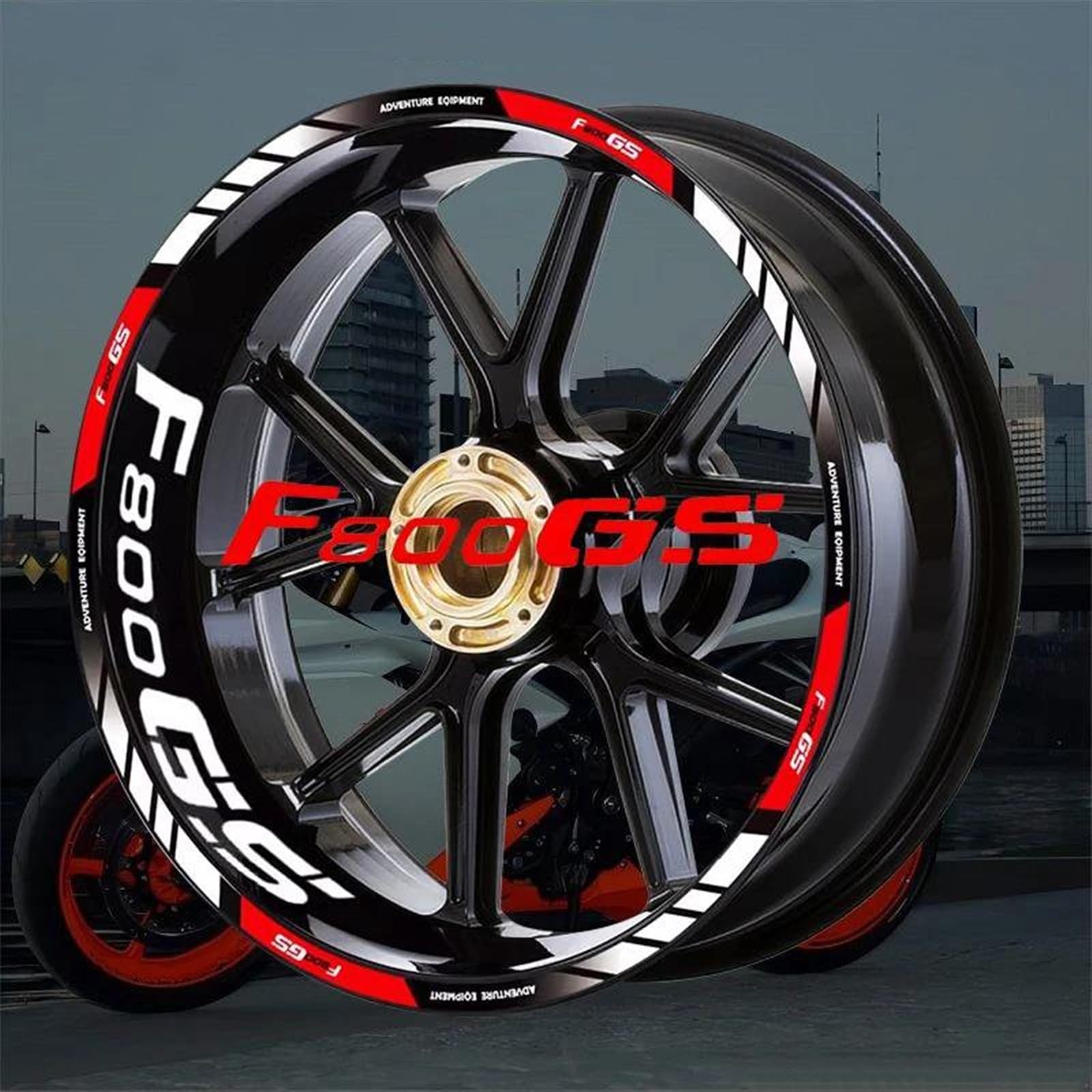 Felgenrandaufkleber Reflektierende Felgenaufkleber Für Motorräder, 19-17 Zoll, Dekoratives Felgenstreifenband Für GS F800GS F750GS Felgenaufkleber(BLAU)