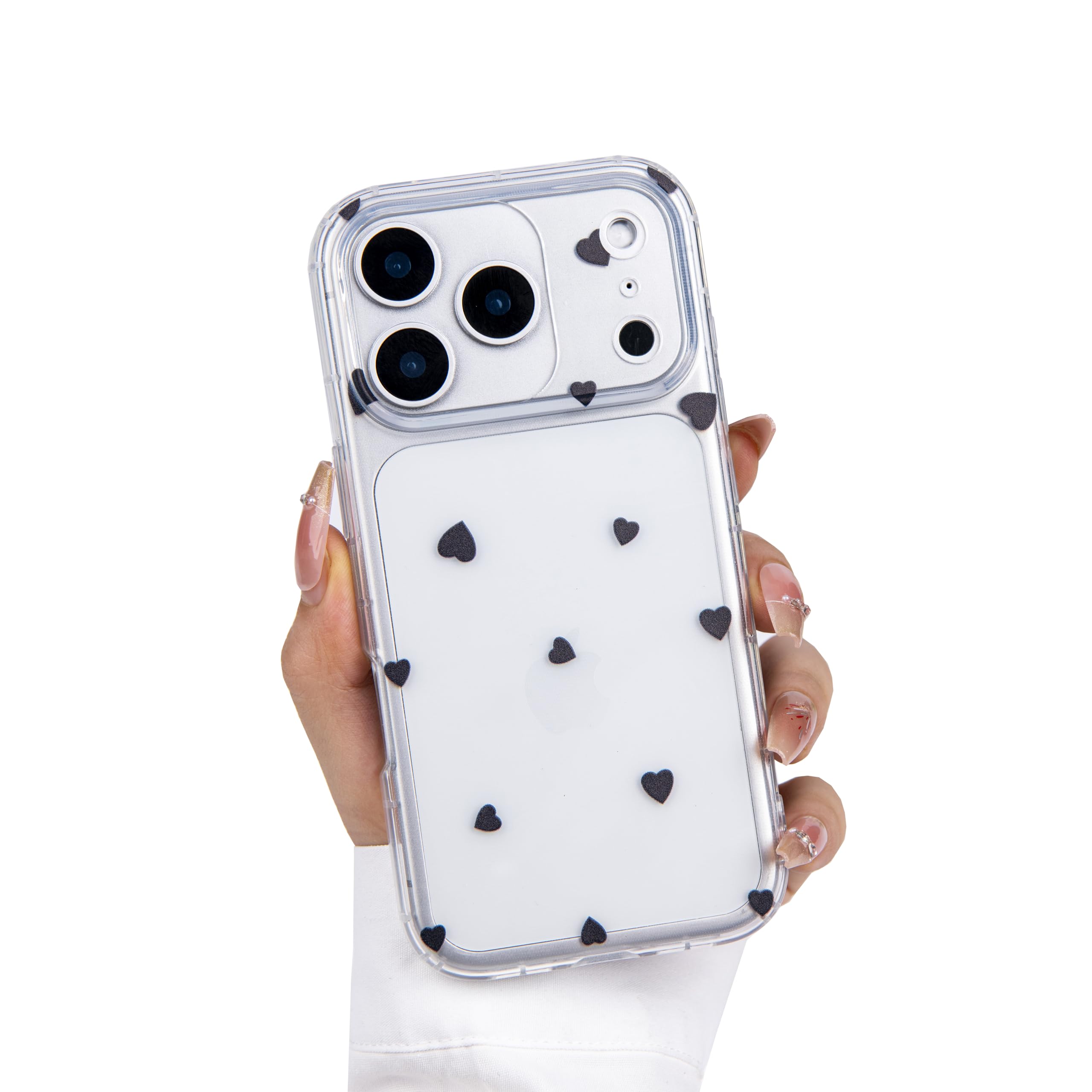 Einaily Hülle für iPhone 17 Case Crystal Clear Handyhülle Mode Chic Herz Muster Ultra Dünn Transparent Klare TPU Silikon Bumper Stoßfest Kratzfest Schutzhülle für iPhone 17 Slim Case Cover