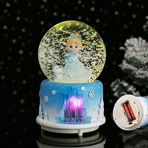 Miniatura 6 de Globo de nieve para niñas, caja de música de 3.150 in con luces LED y nevadas automáticas, regalos para niños y mujeres, cumpleaños, Navidad, San