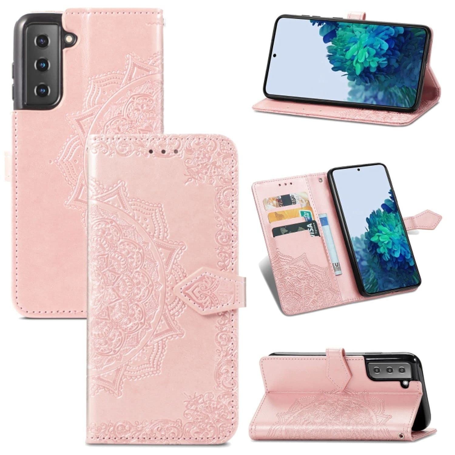 Coque rigide Samsung S22 5G antichoc fine étui protection or rose