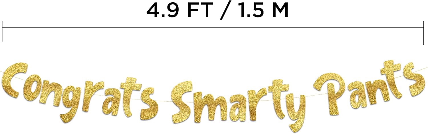 Graduation Gold Glitter Banner Congratulations Party Decorations - Image 3