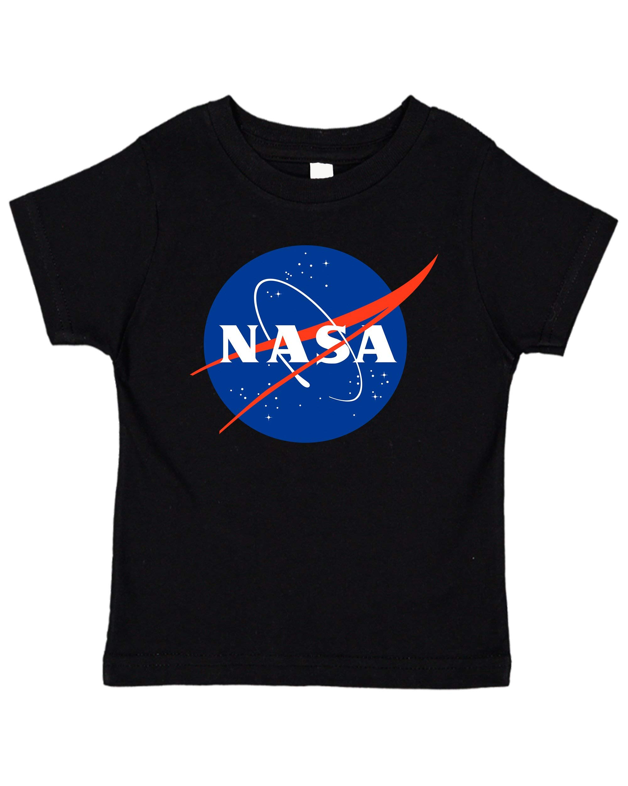 NASA Signature Meatball Logo Space Exploration Geek Cheek Cotton Toddler T-Shirt Black