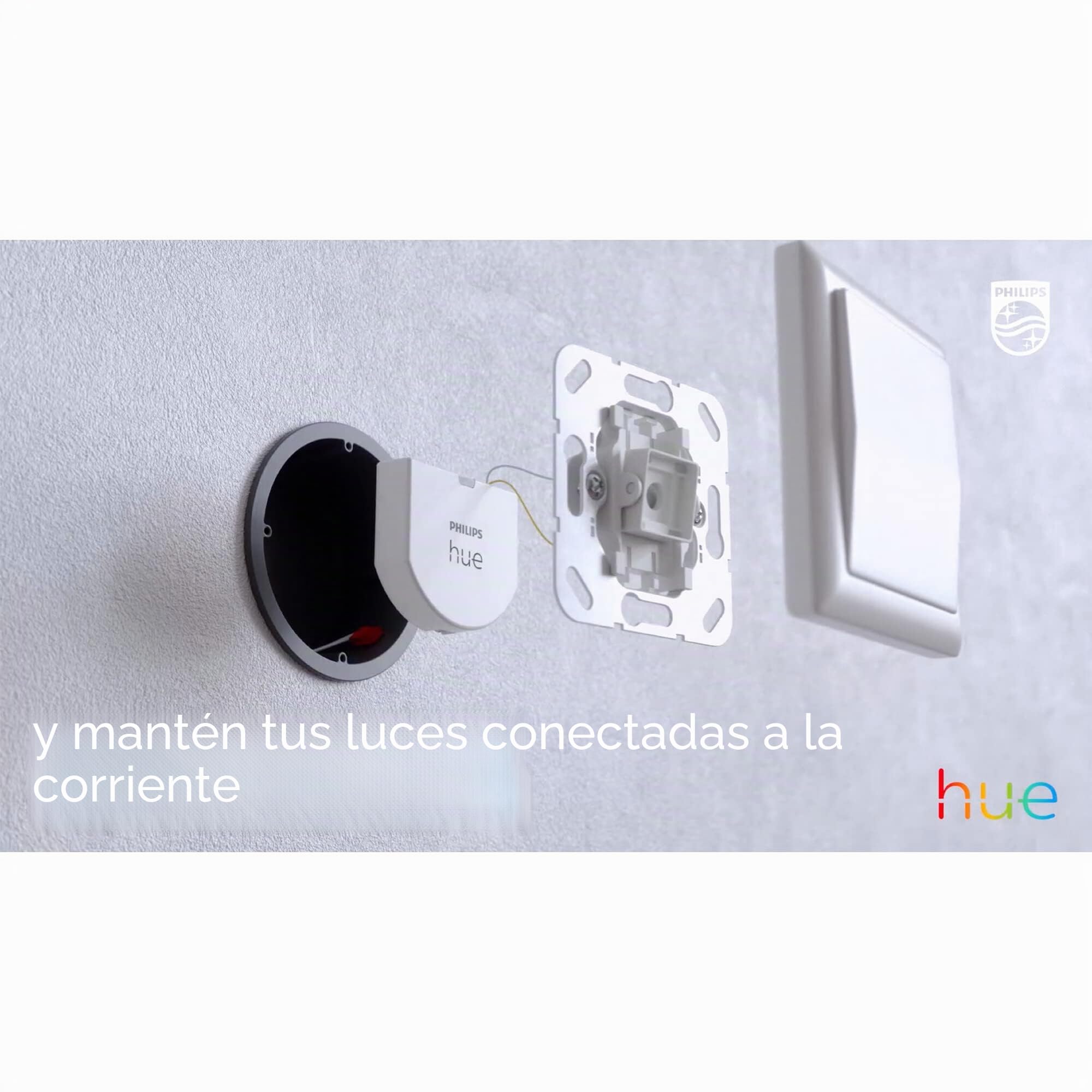 Philips Hue - Módulo de interruptor de pared, permite un acceso constante a dispositivos Hue, instálalo detrás de los interruptores de pared existentes, blanco