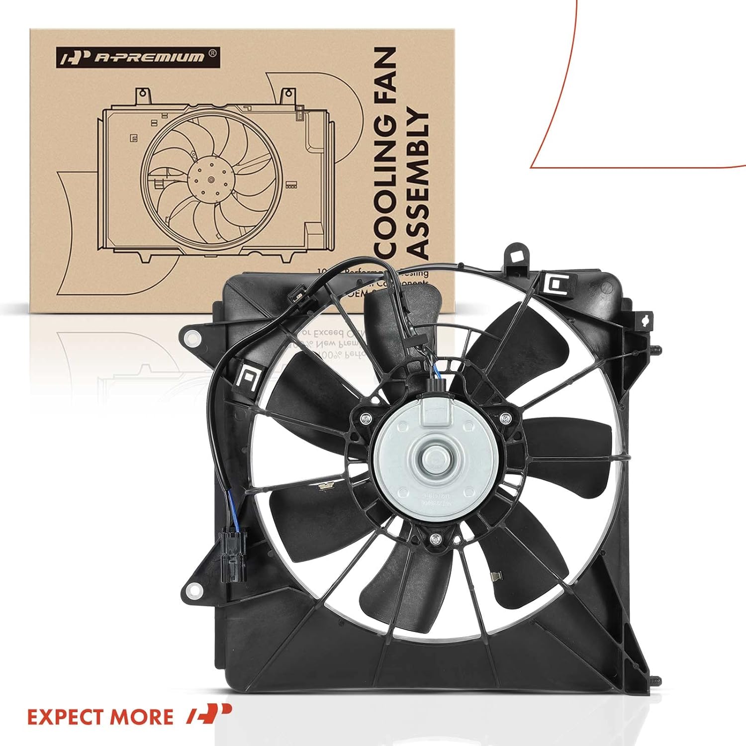A-Premium Engine Radiator Cooling Fan Assembly Compatible with Select Honda Models - Insight 2010-2014, CR-Z CRZ 2011-2016 - Replace# 38611RBB003, 38615RBJ003