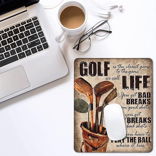 Miniatura 2 de Golf Good Breaks - Alfombrilla de mouse resistente al agua con borde cosido, base de goma antideslizante para oficina, laptop, juegos, trabajo, 7.9