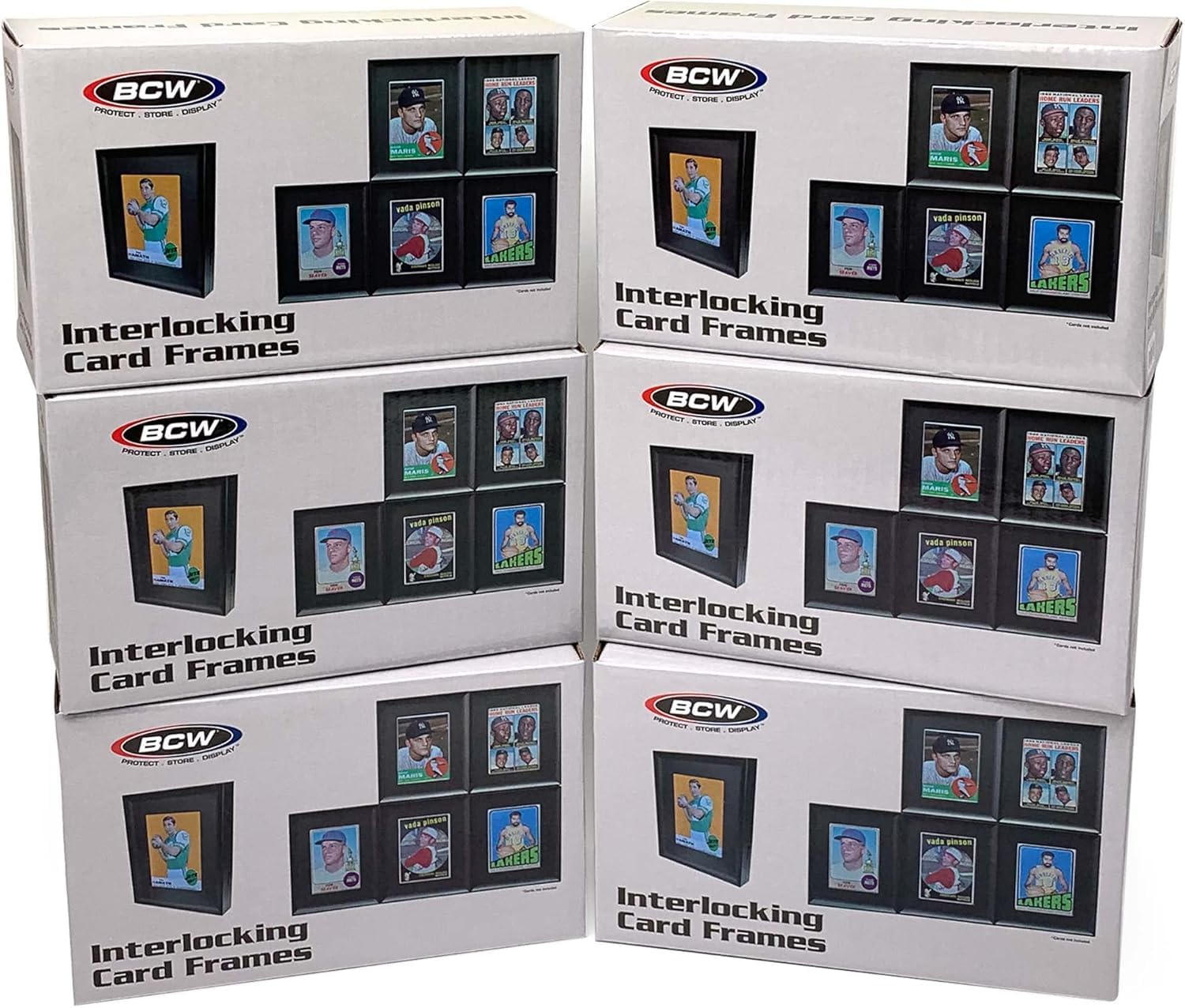 BCW Interlocking Card Frames - Black - Pack of 36 | Fits Toploaders and Magnetic Card Holders | Interlocking Frames Ideal for Collectibles, Trading