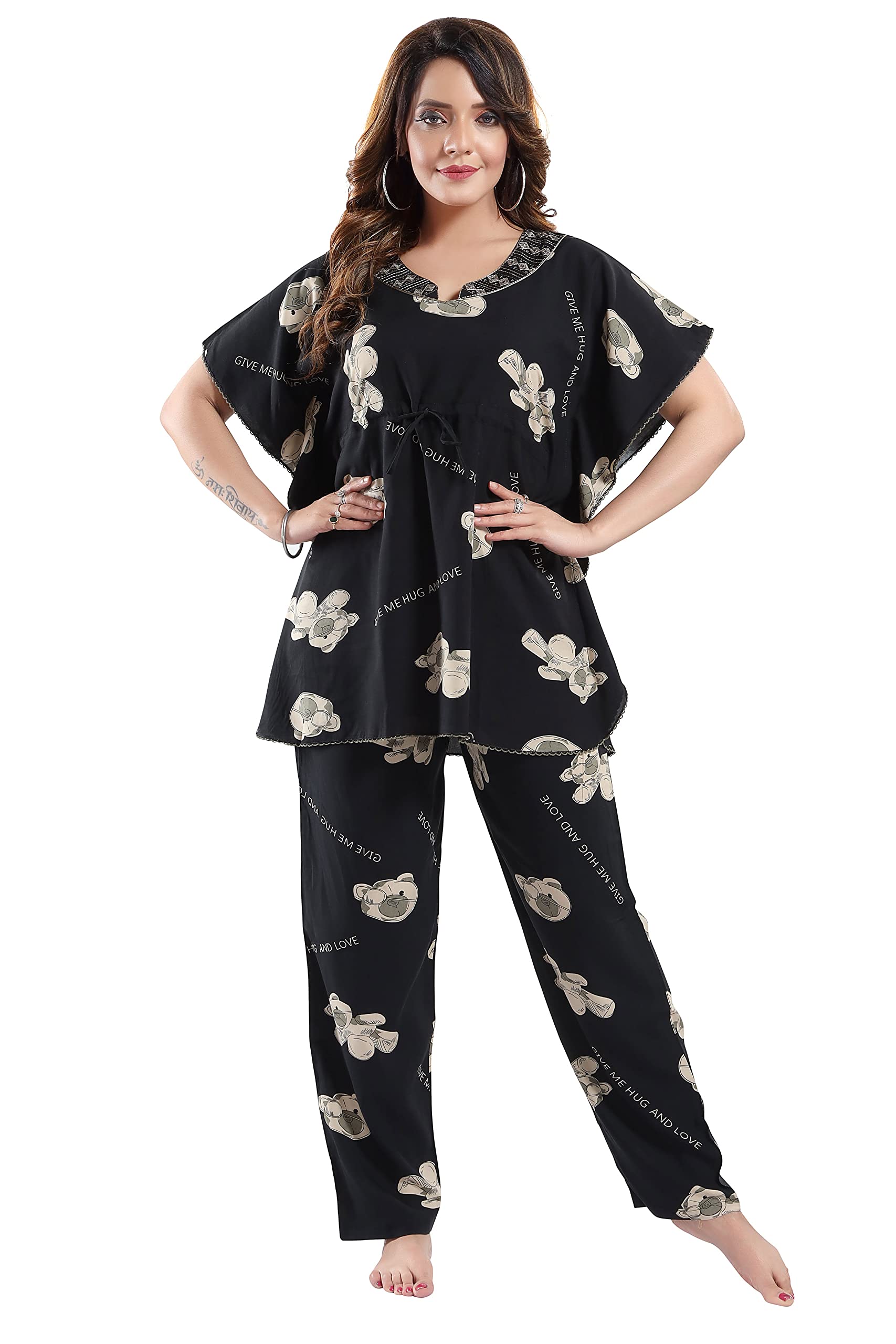 soulemo Women's Kaftan Rayon Night Suit 1647-picture-52
