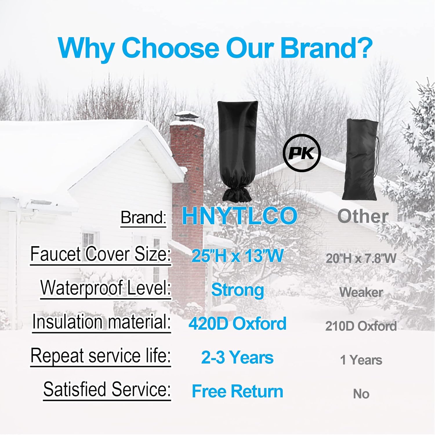 6 Pack Outdoor Faucet Covers for Winter, Outside Yard Hydrant Protector Socks Winter, Insulated Hose Bib Protector Cover, Spigot Pipe Cover Freeze Protection 2Pack 13" W x 25" H and 4Pack 7'' Wx9'' H : Patio, Lawn & Garden