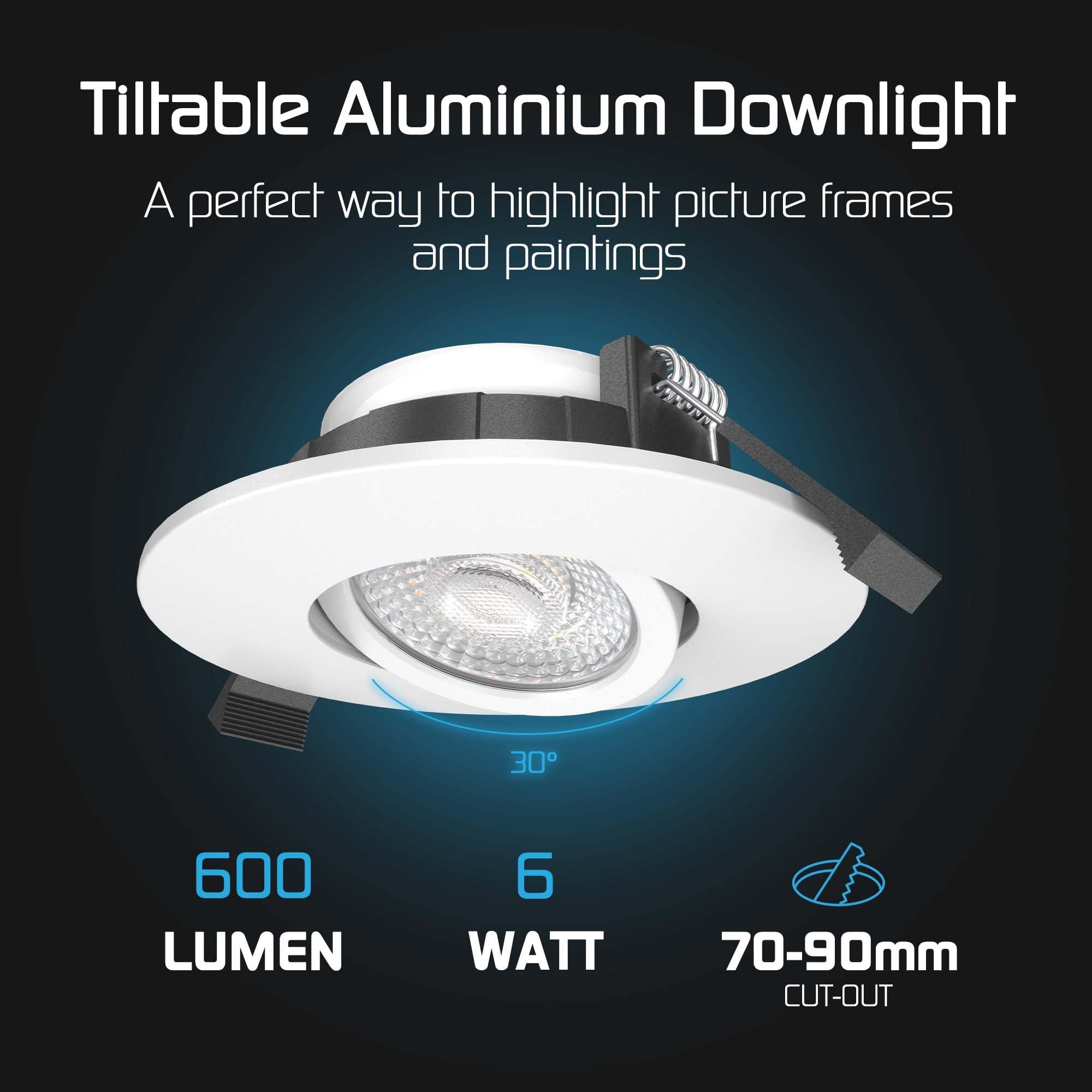 Ledvion 6 piezas foco LED blanco 6W CCT neutro impermeable IP65 | Medida de empotrar Ø96mm; Impermeable para bano ducha y zonas interiores humedas