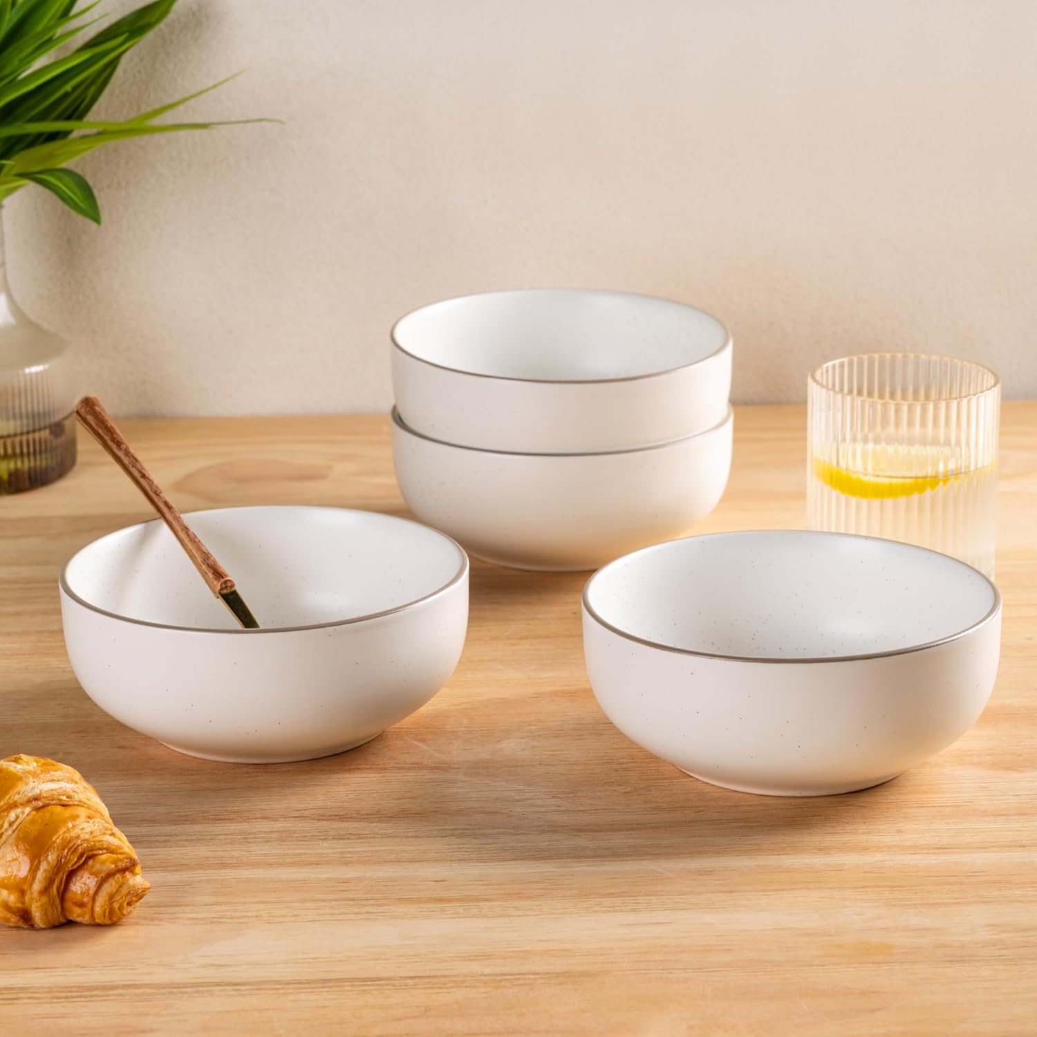 GBHOME Ceramic Cereal Bowls Set of 6 for Kitchen, 24oz Stoneware Soup Bowls Set for Cereal Soup, Modern Kitchen Bowls for Meal, Dishwasher & Microwave Safe