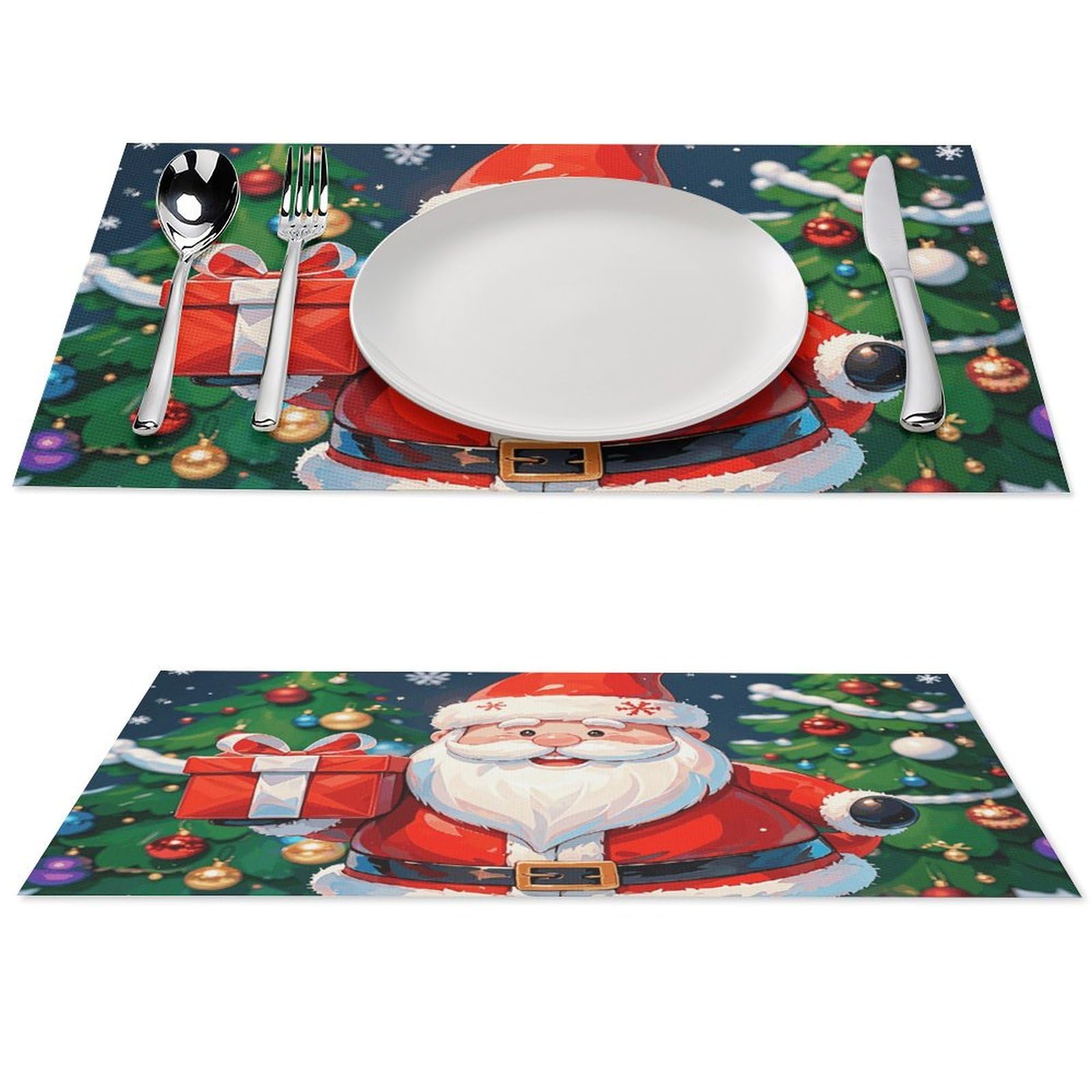 Sets de table Noël en vinyle tissé lavable pour sublimer vos repas de fêtes en famille