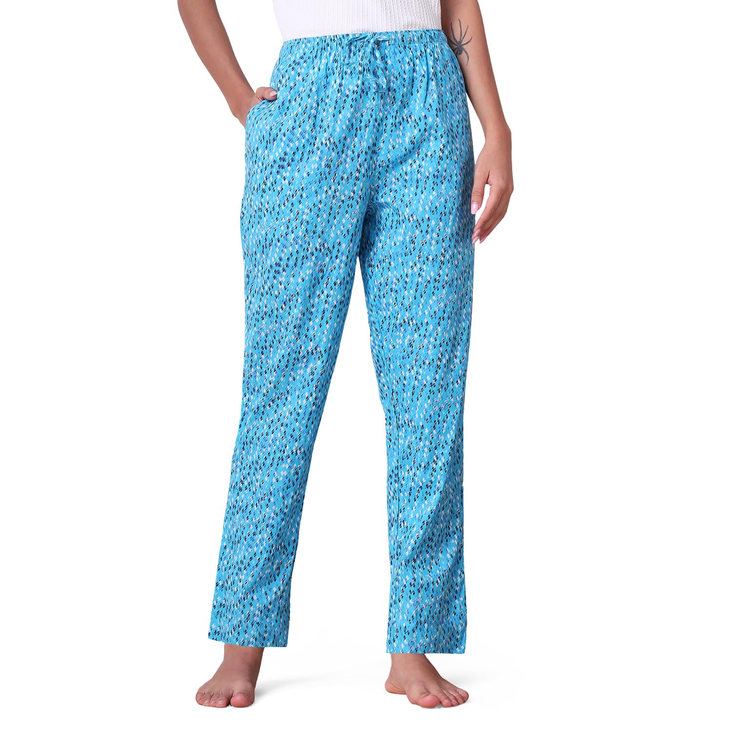 Women Cotton Printed Pyjama with Side Pockets (WPJ603A)-image-39