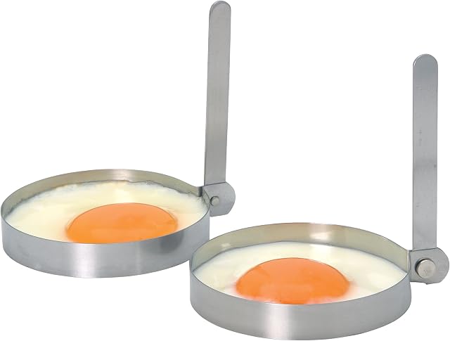 KitchenCraft KCEGGRINGS Egg Rings for Frying, Stainless Steel, 8.5 cm, Set of 2, Silver