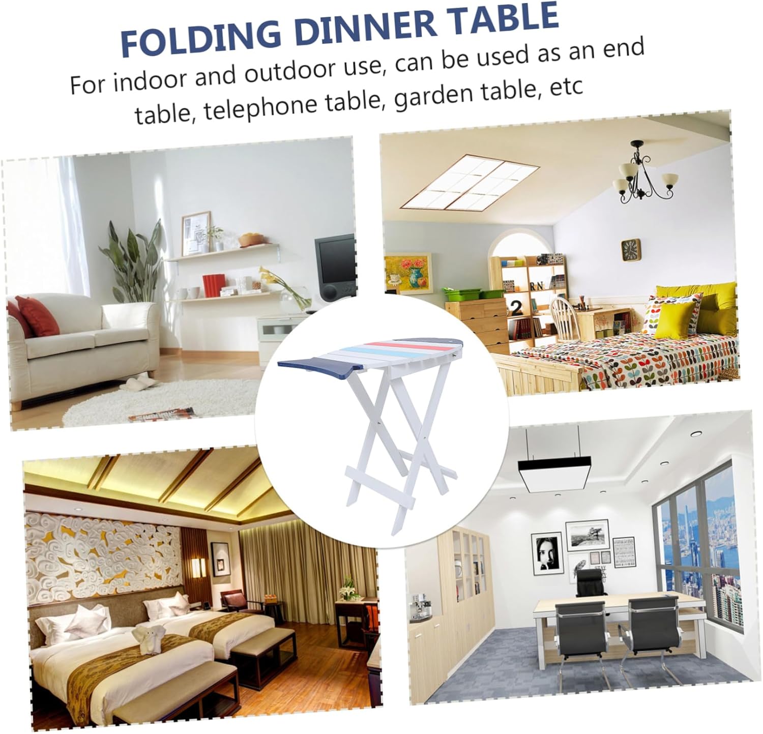 Alipis Portable Folding Dinner Table Wood Snack Table for Outdoor Use for Picnics Gardens and Camping Activities