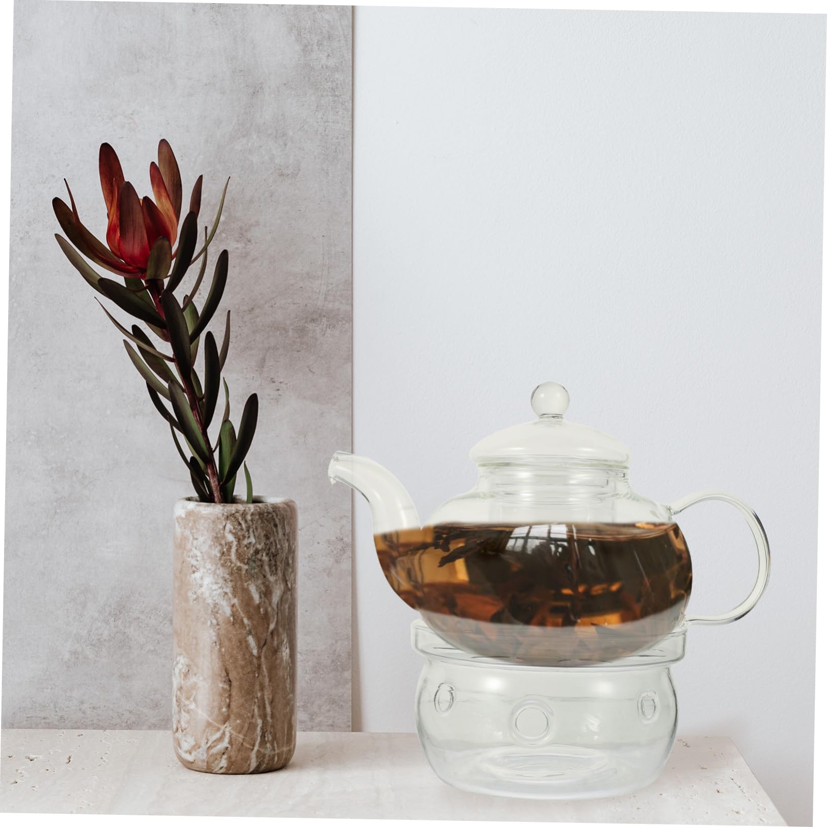 Luxshiny Teekanne Glas mit Tasse für Teezeremonie Zubehör für Tee Service Teekessel Kung-fu-teezubehör für Zuhause Hotel Teestube
