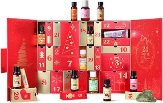 Advent Calendar 2026,24 Days Christmas Beauty Holiday Gift Skincare Set | Luxury Pure & Natural Collection with Skin Body Face Oil and Shower Lips Balm Tools Surprise Birthday Deluxe Full Size Box