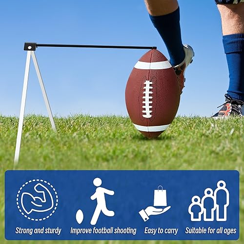 Miniatura 4 de Liliful 6 piezas de equipo de práctica de fútbol fútbol patear tee tamaño 9 balones de fútbol 2 blanco Kickoff soporte bomba bolsa de transporte