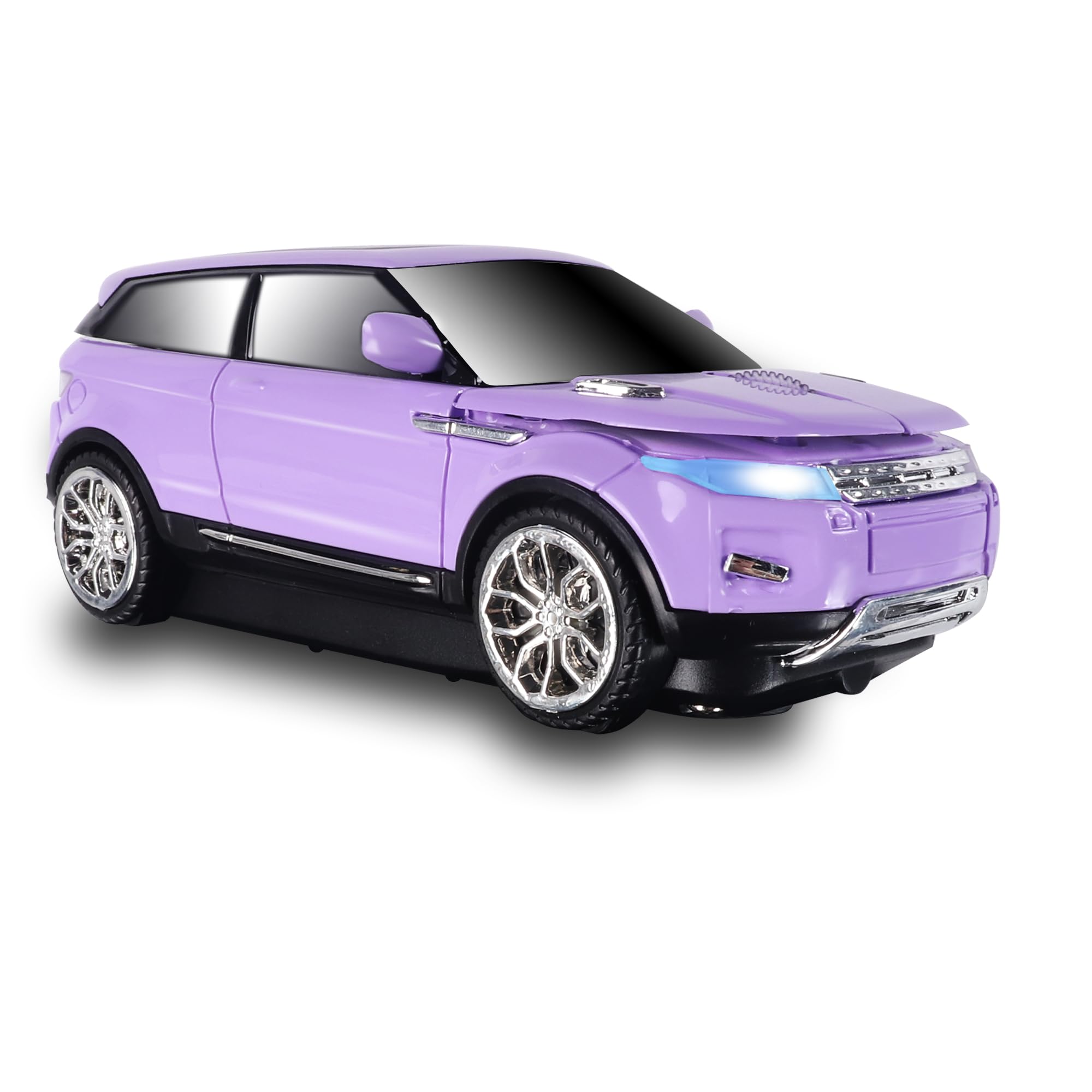 かっこいいくるま 車の形マウスワイヤレス USBマウス クール 車型 オフロード 車 小型 光学式コードレス 軽量 持ち運び便利 USB 2.4GHz 人間工学 高精度 (パープル)