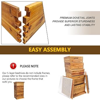5-Layer Bee Hive, Beehive Kit Langstroth Bee Hive Coated