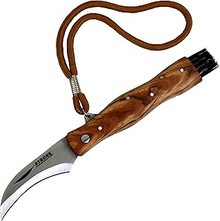 STRONK Folding Mushroom Knife with Brush for Gardening, Foraging