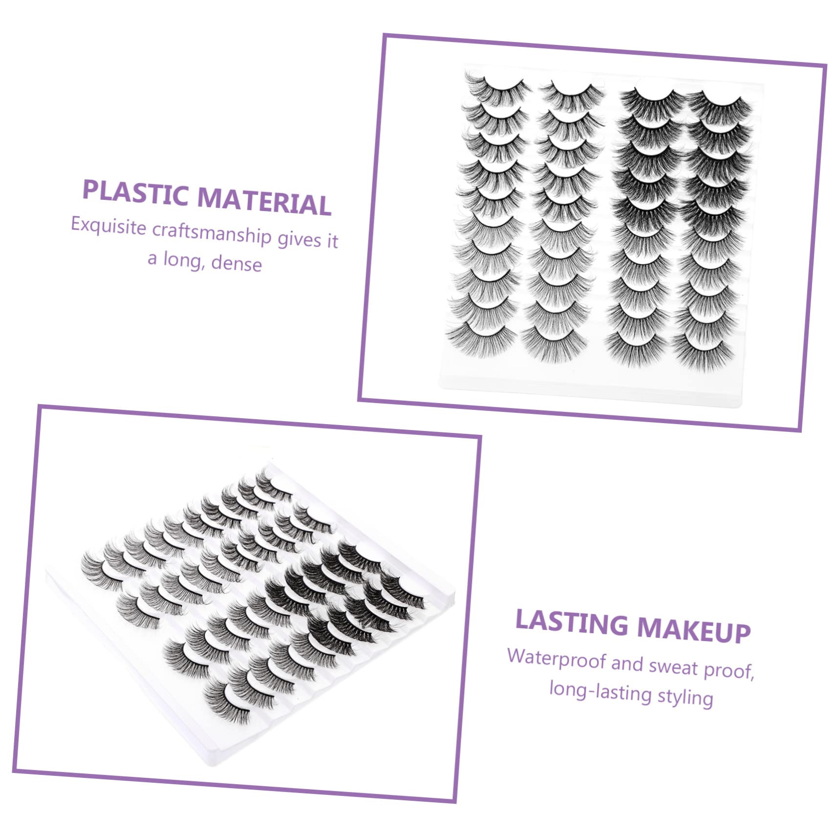 Ipetboom 60pares Pestañas Postizas Naturales De Cosméticos Para Chicas Efecto Realista y Reutilizables Para Maquillaje Atractivo
