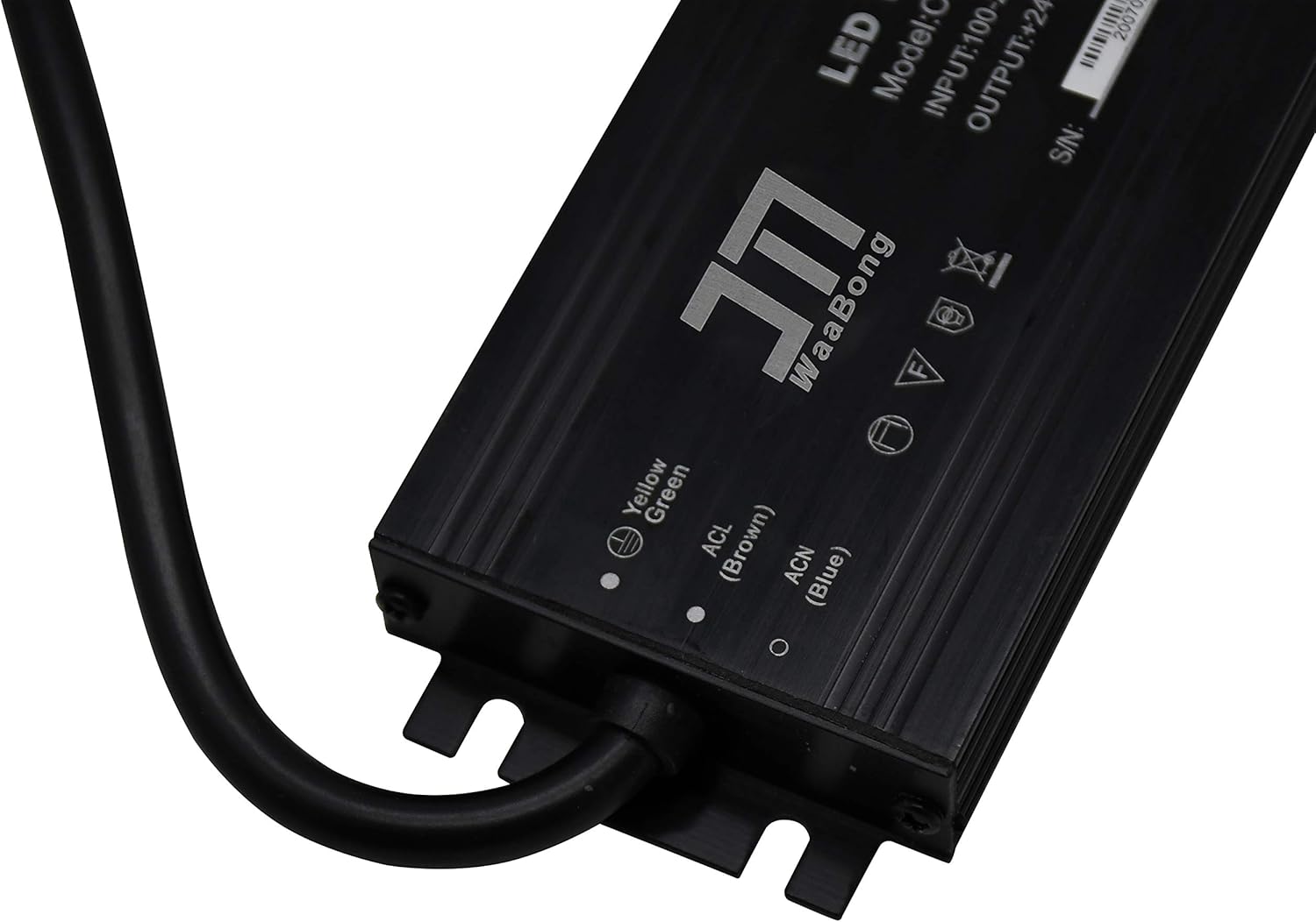 Power Supply 24VDC 5A 120W Waterproof IP67 Outdoor Aluminum 18mm Slim 110V 120V 24V Converter Constant Voltage for DC 24Volt LED Strip Lights Signs (CLPS120-W-24)