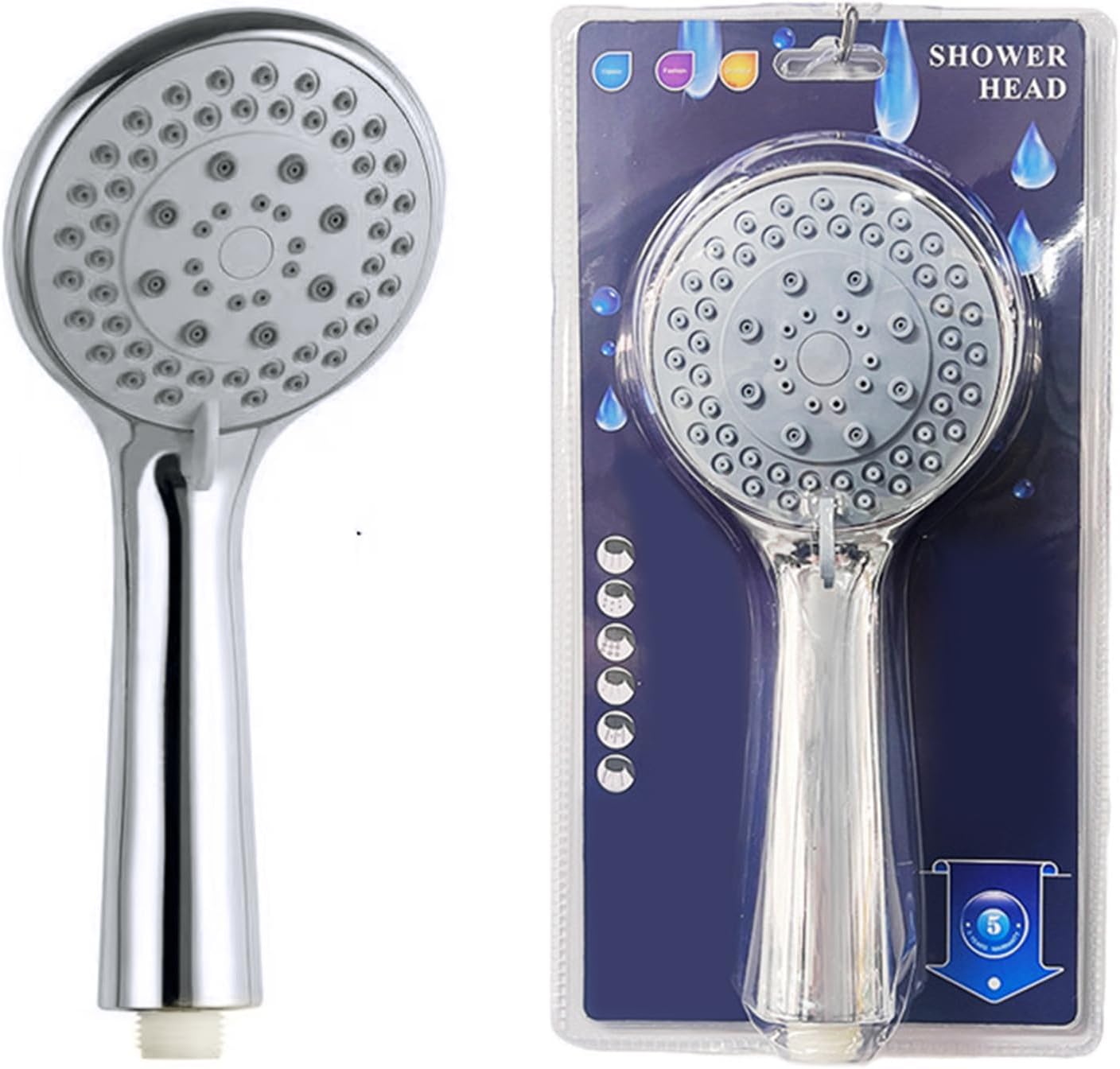 Universal Handheld Shower Head, Handheld Shower Head Replacement for Bathroom Round Shower Head