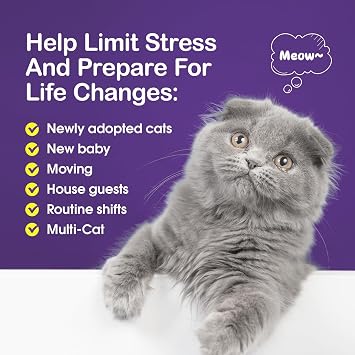 Cat Calming Diffuser Multicat Effective Solution to Stress & Aggression Suitable Cat pheromone Diffuser for Cats Refill Reduce Fighting Spraying and Scratching Calm Relaxing